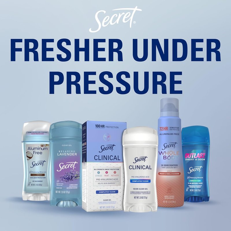 Secret Aluminum-Free Deodorant for Women - 48HR Odor Protection | Cotton Scent, 2.4 oz