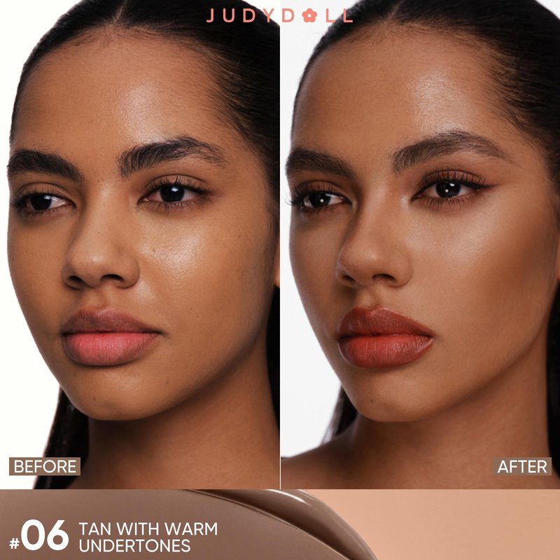 JUDYDOLL Liquid Contour & Under Eye Brightening,Highlighter, Buildable, Ultra-Blendable Contour, Fcae Contouring Liquid (06 Tan With Warm Undertones)