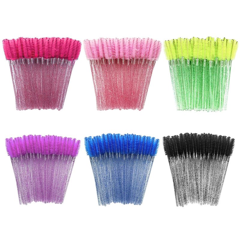 Skiennix 300Pcs Disposable Eyelash Mascara Brushes - Perfect for Eyelash Extensions & Makeup | 6 Color Options