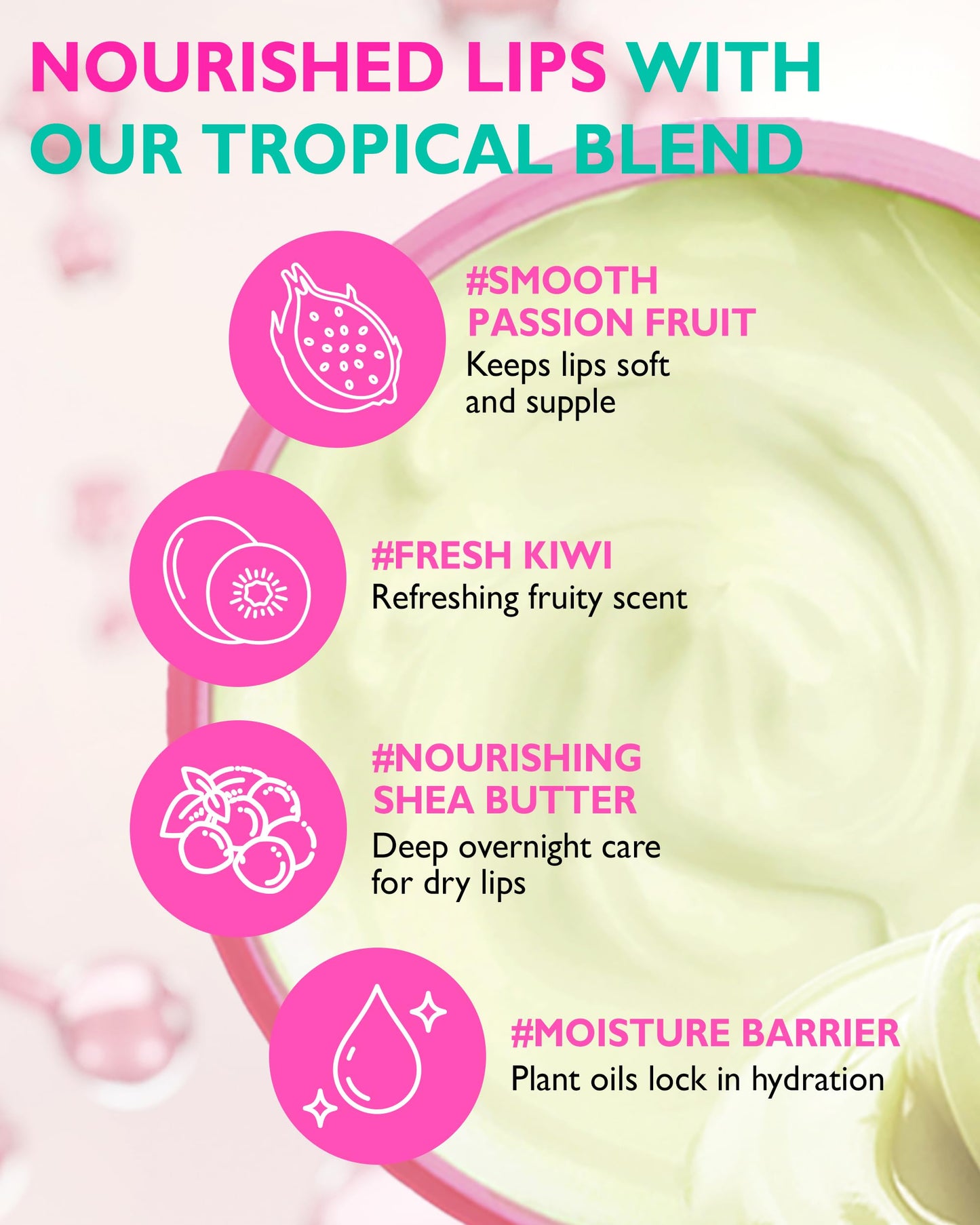 MAYISLAND Lip Sleep Mask #Dragonfruit Kiwi - Korean Overnight Lip Treatment with Dragonfruit Extract - Intensive Moisturizing Formula for Dry, Chapped Lips - Refreshing Kiwi Scent, 0.34 oz.