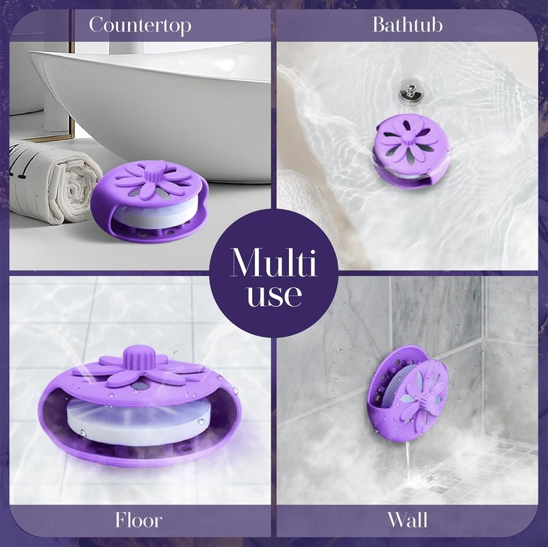 Purple Shower Steamers Tray - Suction Cup Holder for Long-Lasting Use | Flake Bath Bombs Container
