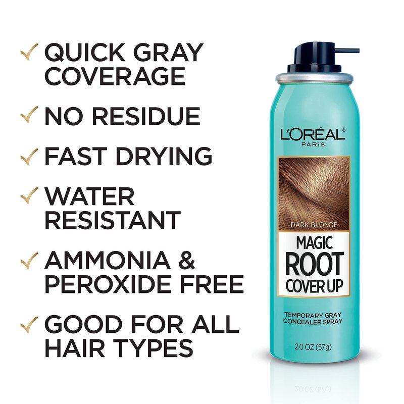 L'Oreal Paris Magic Root Cover Up Gray Concealer Spray Light to Medium Blonde and Dark Blonde 2 oz. Bundle