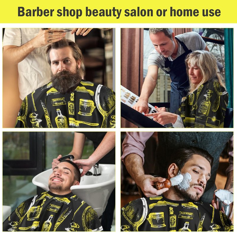 2 Pcs Barber Capes for Men with Adjustable Neckline Size, Profesional Barber Cape, Waterproof and Cleanable Haircut Cape, Hair Cutting Capes for Hairdressing Dyeing Salon Men Women Kids Adult