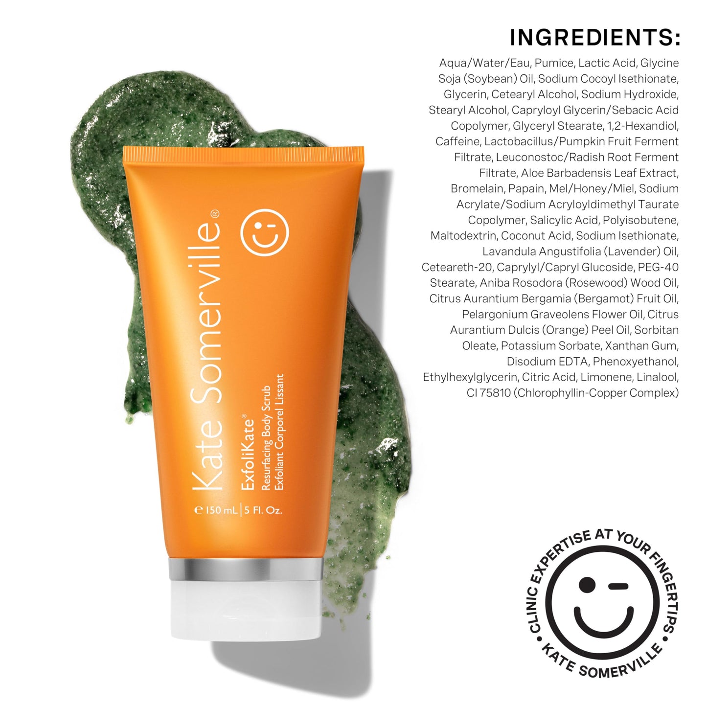 Kate Somerville ExfoliKate Resurfacing Body Scrub – Triple Action Exfoliating Body Polish, Removes Dead Skin, Improves Tone & Texture, 5 Fl Oz
