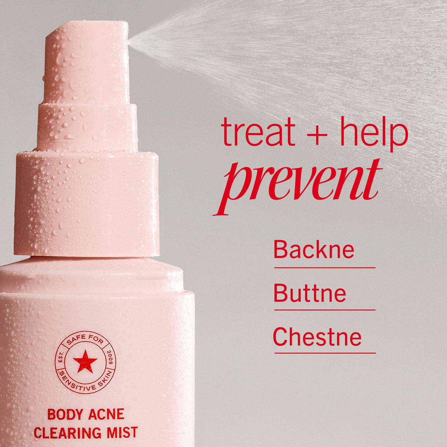 First Aid Beauty Body Acne Spray, 2% Salicylic Acid Maximum Strength Treatment with 360° Sprayer, 3 oz