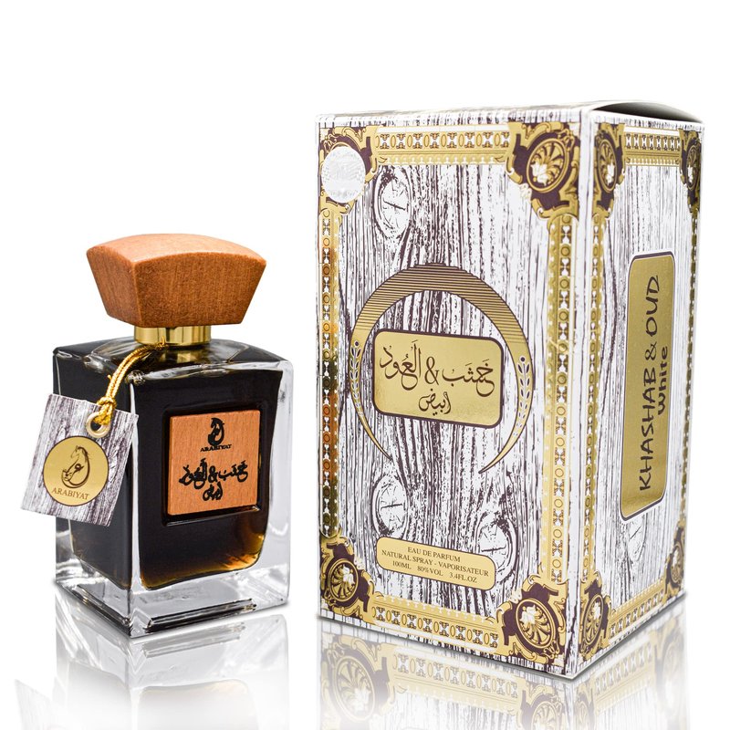ARABIYAT Khashab & Oud Eau de Parfum – 100ml Arabic Spray for Men and Women, Luxury (White)