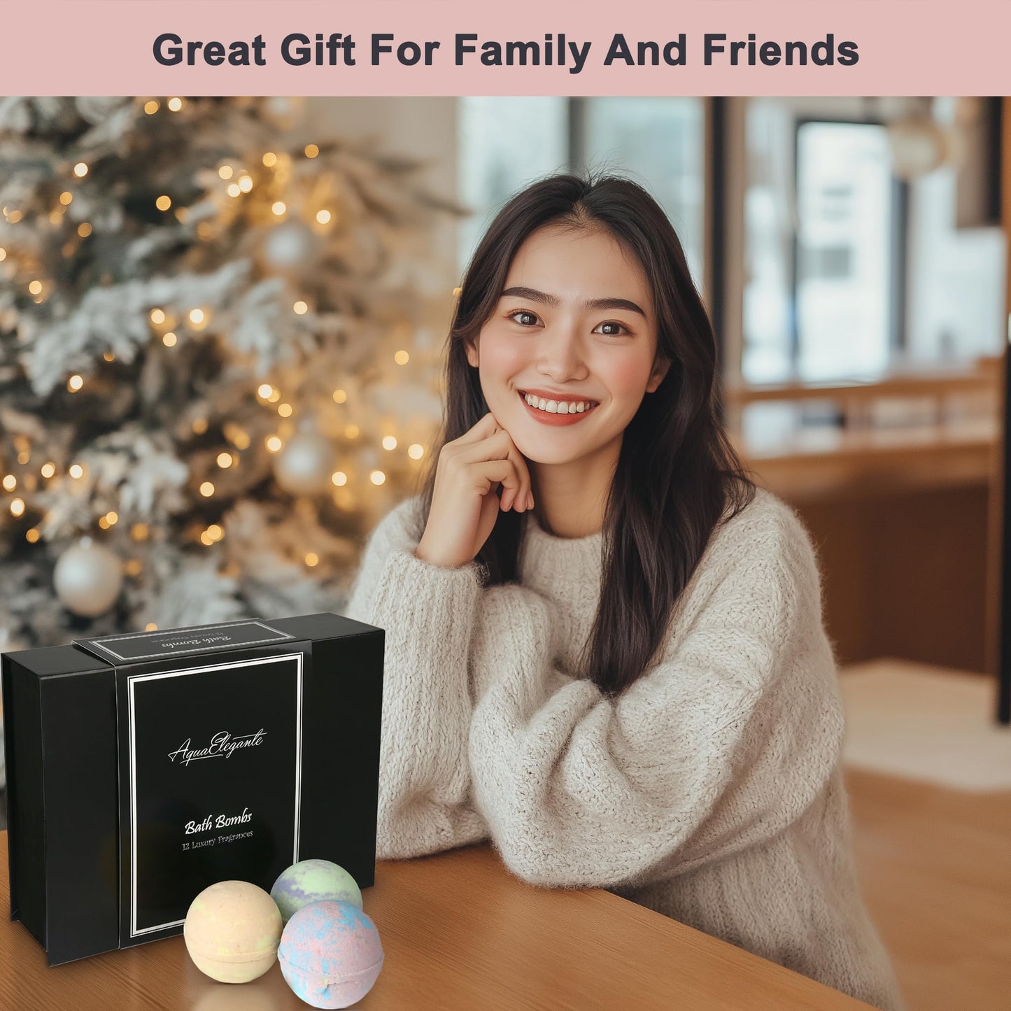 Aqua Elegante Luxury Bath Bombs for Women - Gift Set of 24 Fizzy Bathbombs with Essential Oils, Shea Butter, Coconut Oil - No Stain, Natural, Vegan, Moisturizing Spa Present for Mom, Wife, Girlfriend