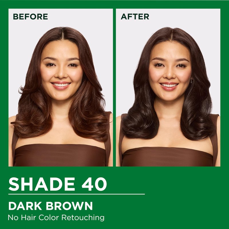 Garnier Nutrisse Ultra Crème Hair Color, Permanent Hair Dye with 100% Gray Coverage, Vegan & Cruelty-Free, 40 Dark Brown (Dark Chocolate), 1 Count