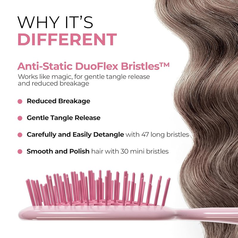 FHI Heat UNbrush Mini Detangler Brush - Pain-Free Brushing for All Hair Types | Lightweight, Anti-Static Bristles