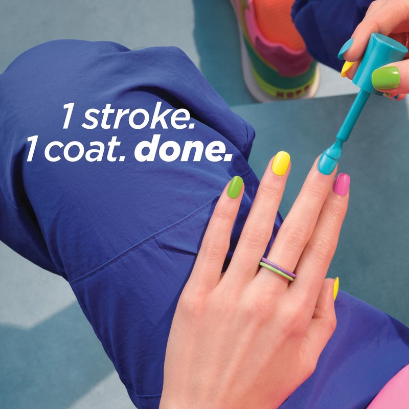Sally Hansen Insta-Dri Electric Feels Nail Polish | Quick Dry, Long Lasting, Streak-Free Shine | Opaque, Shiny | 352 Peachy Flare| Neon Orange Nail Color