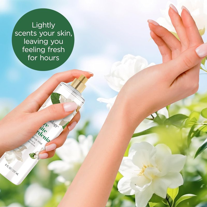 Long-Lasting Fragrance Body Mist | Pure White Gardenia Scent - 8 fl oz (Pack of 2)