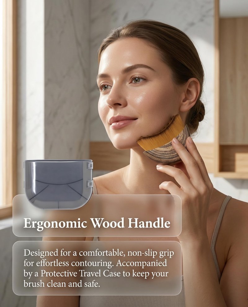 Lymphatic Contour Face Brush with Storage Case - 2-in-1 Lymphatic Drainage Massager for Face & Body, Gentle Bristles Gua Sha Alternative for Anti Puffiness, Jawline Lifting & Serum Absorption(2 PCS)