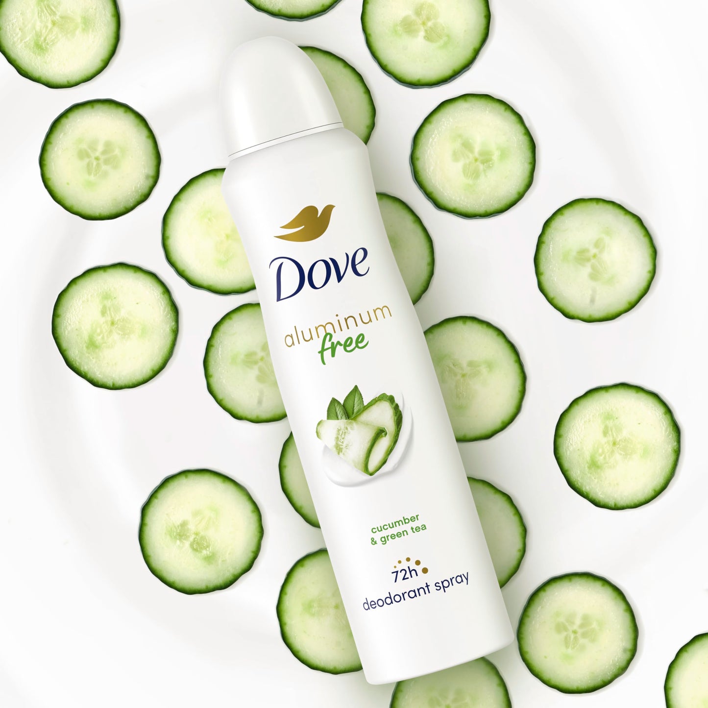 Dove Aluminum Free Deodorant Spray for Women 3 Count Cucumber & Green Tea 72 hour odor protection 4 oz