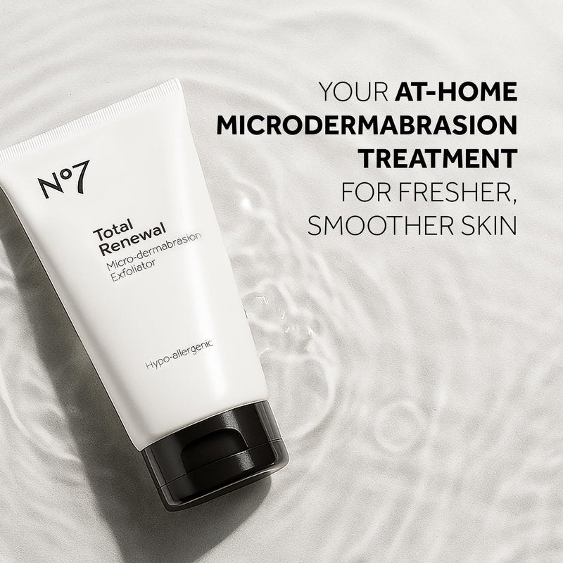 No7 Microdermabrasion Total Renewal Face Scrub - Exfoliating Face Wash & Dark Spot Corrector for Sensitive Skin - Helps to Reduce the Appearance of Fine Lines & Even Skin Tone (2.5 Oz)