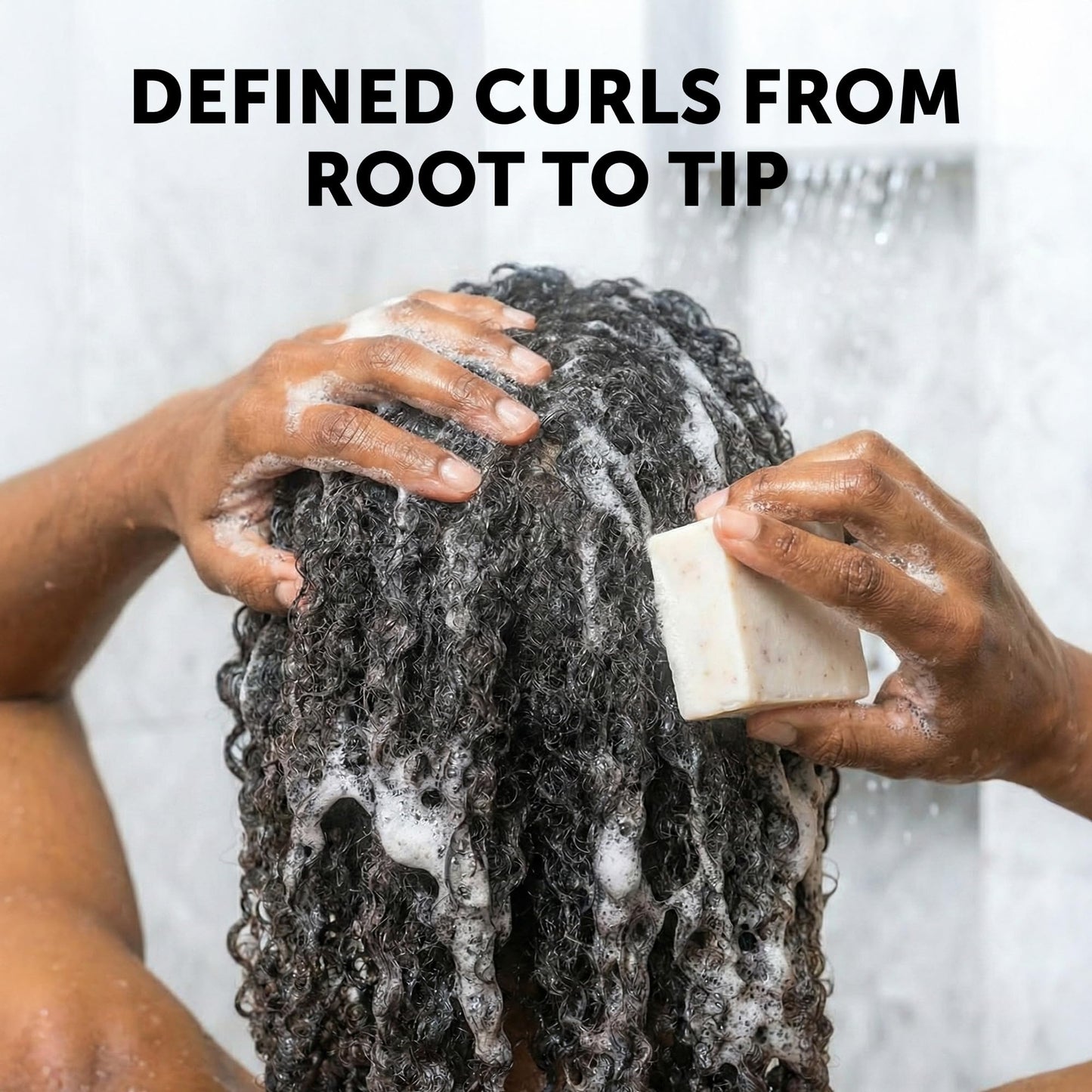 VALITIC Curly Hair Shampoo Bar - Sustainable Solid Shampoo for Hair Strengthening, Made with Rice Water, Vitamin C, Argan and Keratin - Define Natural Waves - Paraben Free, Sulfate Free, Vegan