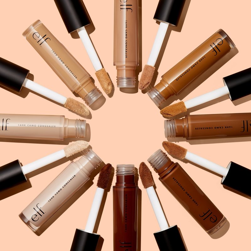 e.l.f. 16HR Camo Concealer, Full Coverage, Matte Finish Under-Eye & Blemish Corrector, Hydrating Formula, 16-Hour Crease-Resistant Wear, Deep Chestnut