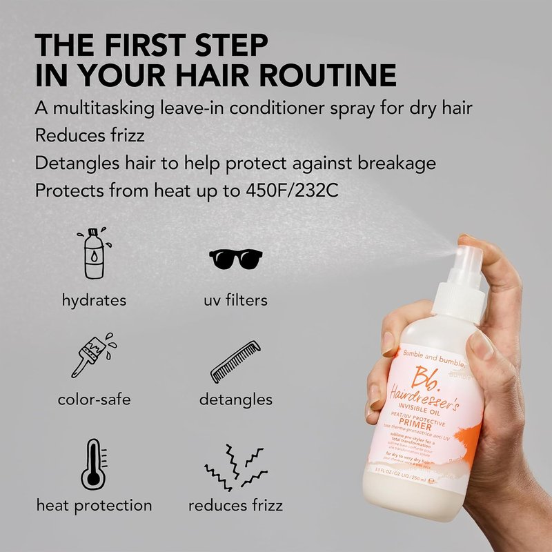 Bumble and Bumble Hairdresser's Invisible Oil Leave-In Conditioner - Hydrating UV Protection | Anti-Frizz for All Hair Types