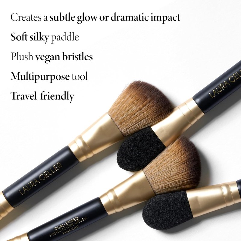 Laura Geller New York Professional Makeup Brushes - Cruelty-Free Dual-Ended Highlighter Brush - 10 Pieces
