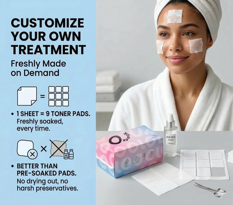 LOOKNOOK Disposable Face Towel, 50% Thicker, Soft for Sensitive Skin, Multipurpose Cleaning Cloth, 70 Count, 6 pack