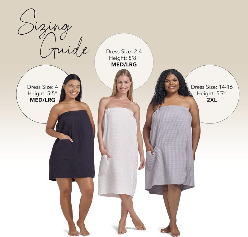 Boca Waffle Towel Wrap for Women - Lightweight & Adjustable Bath Wrap for Spa, Gym, or Home Use