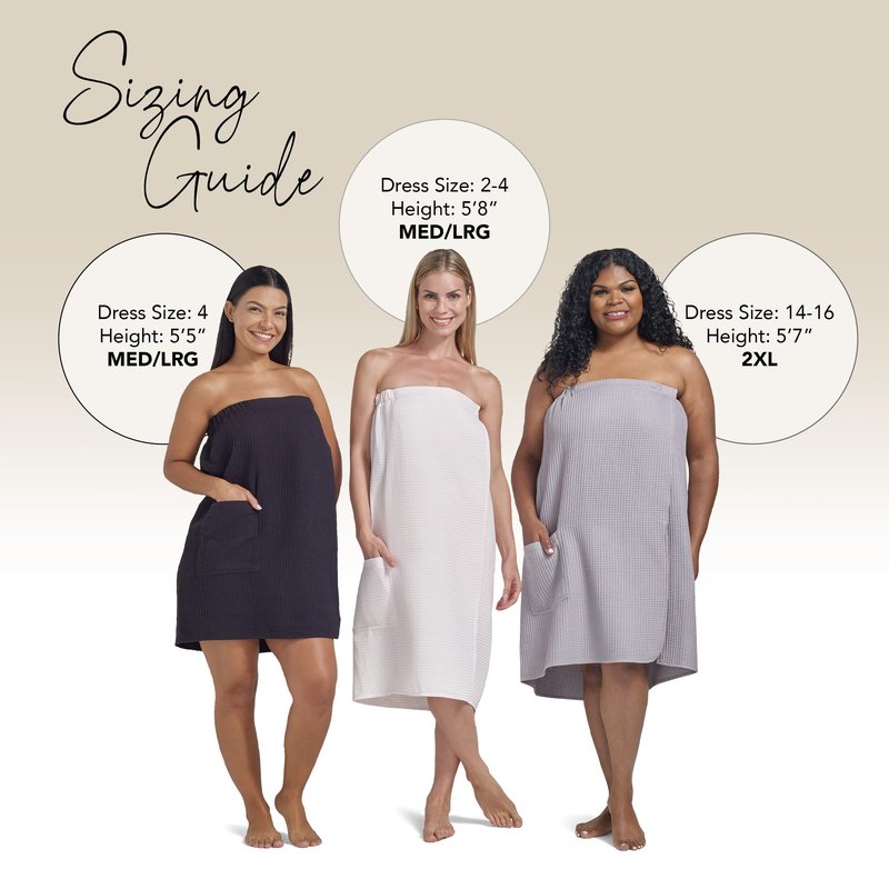 Boca Waffle Towel Wrap for Women - Lightweight Sauna Towel - Bath Wrap for Home, Spa, Facial or Gym - Secure & Adjustable, Plus Size