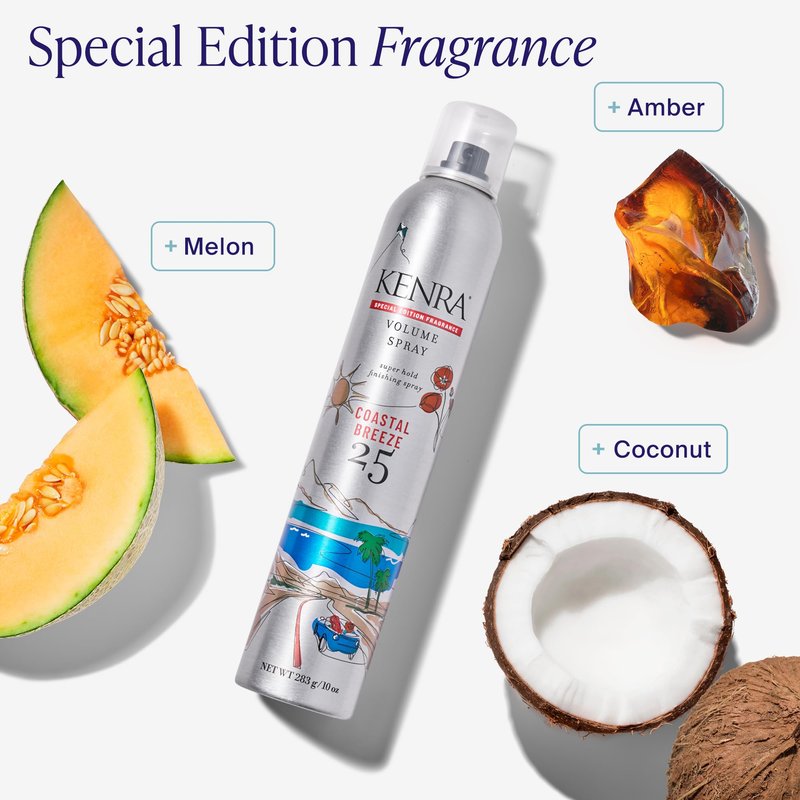 Kenra Professional Volume Spray 25 Coastal Breeze 50% | Super Hold Finishing & Styling Hairspray | Flake-free & Fast-drying | Wind & Humidity Resistance | All Hair Types | 10 oz.