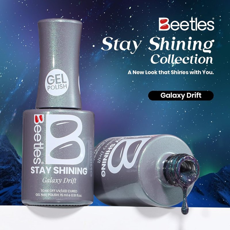 Beetles Cat Eye Gel Nail Polish - 9D Chameleon Green Purple | 15ML Soak Off UV Galaxy Drift Collection
