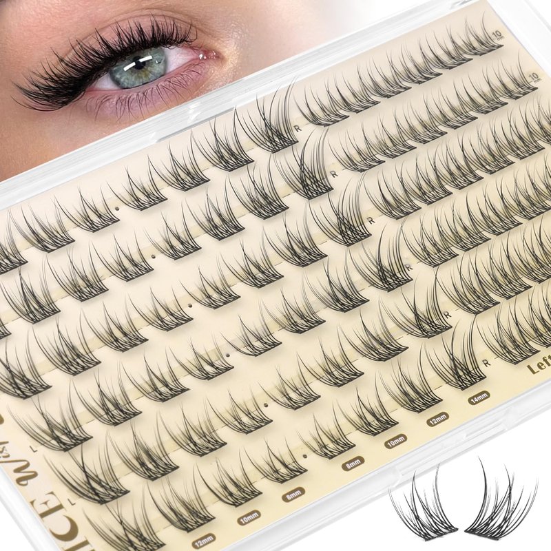 ALICE Wispy Natural Lash Clusters Invisible Band Eyelash Clusters Vegan DIY Eyelash Extensions Reusable Lightweight Lash Extensions for Daily No Makeup