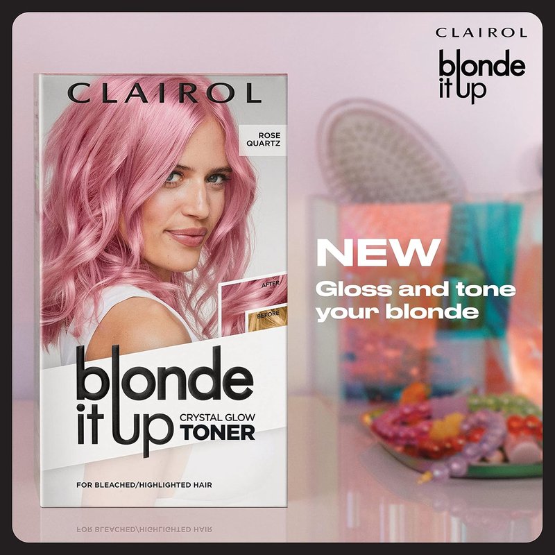 Clairol Blonde It Up Crystal Glow Toners - Demi-Permanent Hair Dye for Radiant Opal Color | Ammonia-Free | Neutralizes Warmth
