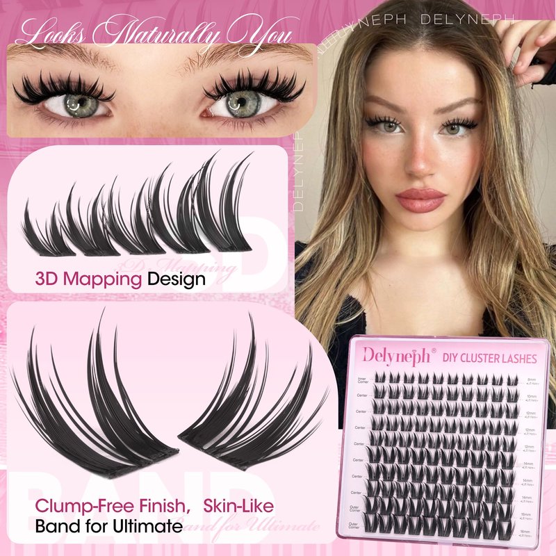 Bunny Lash Clusters Manga Eyelash Clusters Wet Spiky Cluster Eyelash Extensions Anime Cluster Lashes Wispy Lash Extensions by Delyneph(8-16mm, CD Curl)