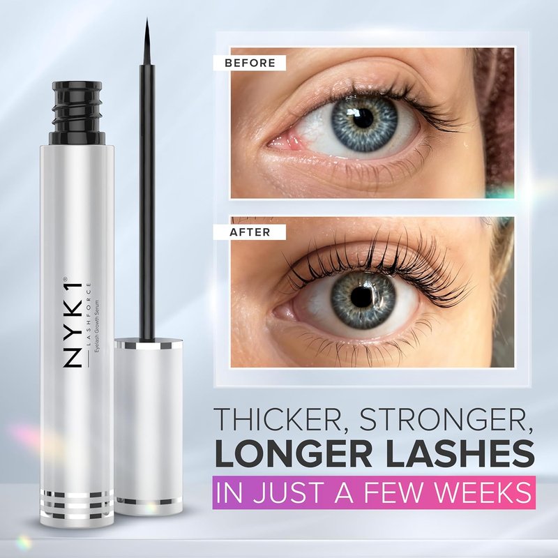 NYK1 Lash Serum - Concentrated Formula for Longer, Thicker Eyelashes | XL 8ml Size, Easy Application