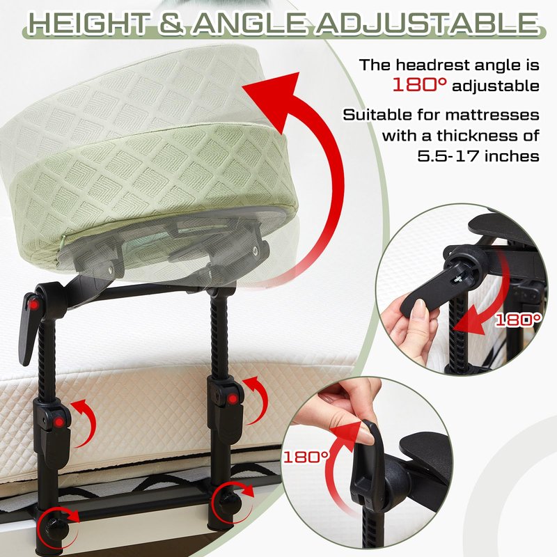 Qunclay Massage Headrest for Face Bed Adjustable Massage Cradle Home 17" Height Bed Massages Head Holder Portable Head Rest Table Kit Sleeping Mattress Comfortable Face Down Pillow After Eye Surgery