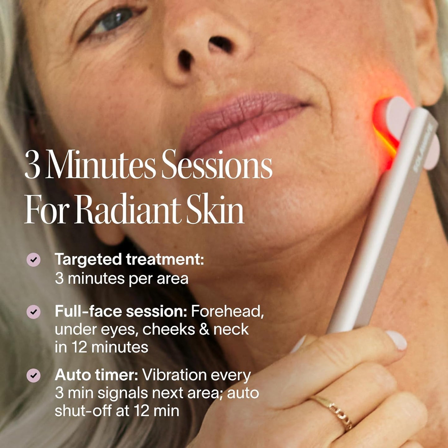 Solawave 4-in-1 Red Light Therapy Wand - Anti-Aging Beauty Device for Face & Neck | Galvanic Massager & Warmth (Rose Gold)