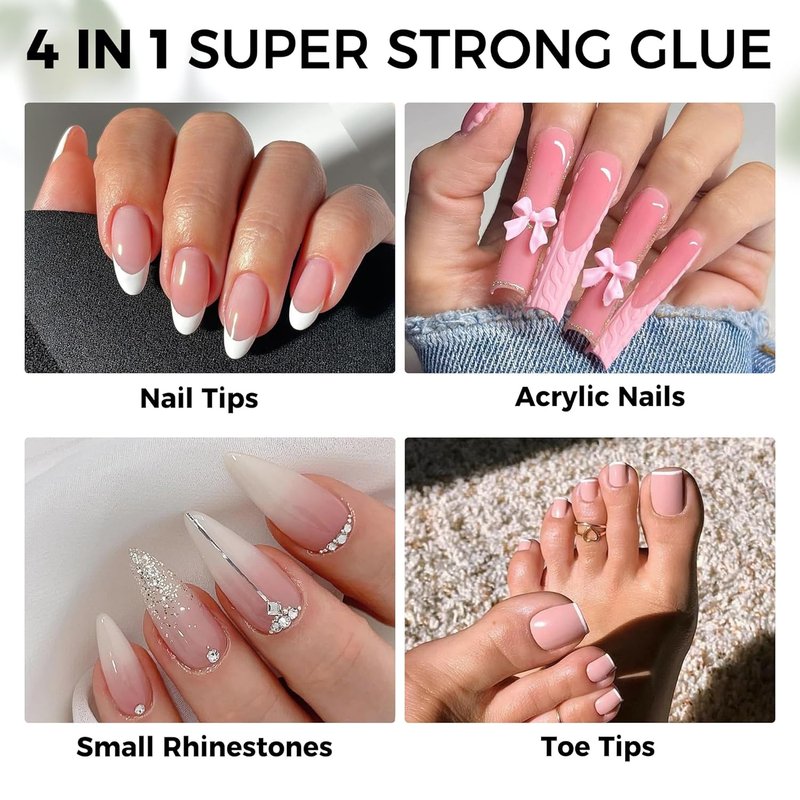 Luckyfairy Nail Glue - 40ml Super Strong Soft Solid Gel for Press-On & Acrylic Nails | Durable & Mess-Free