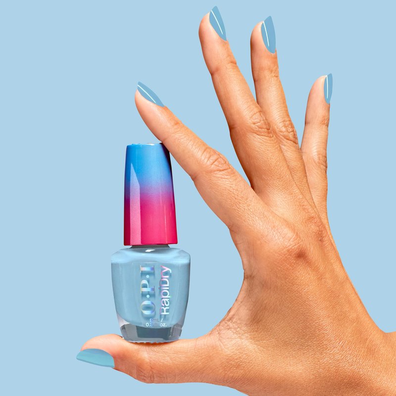 OPI RapiDry Snap Your Fingers | Opaque Soft Blue Crème Quick Dry Nail Polish | Vegan, Smudge Proof, Fast Drying