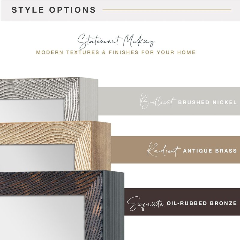 MCS Wall Mirror - Micro Rope Design with Brushed Nickel Finish | 20x30 Inches