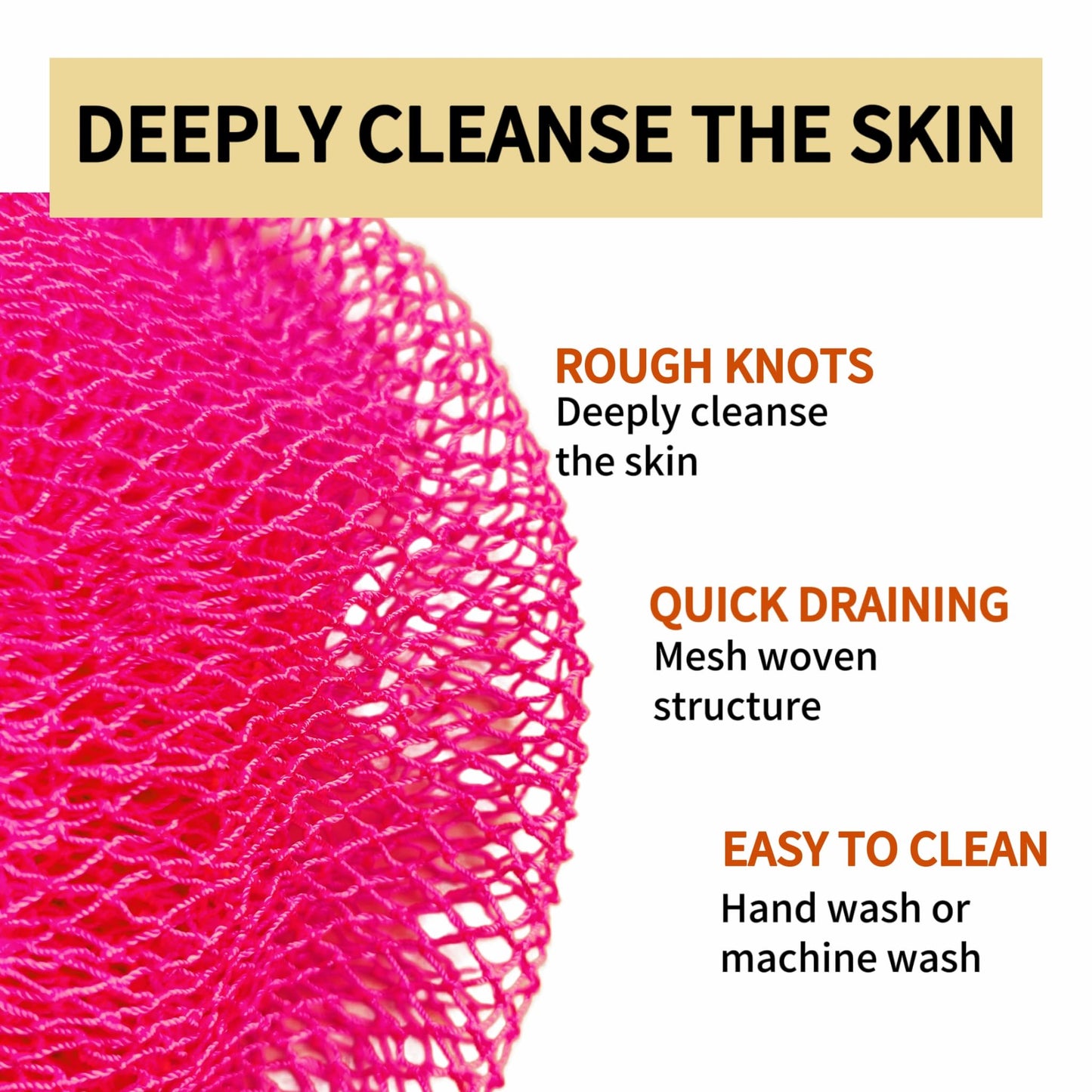 SPMKTBOZAI African Net Sponge Authentic, Loofah Exfoliating Body Scrubber Bath Sponge, African Exfoliating Net Sponge Back Scrubber Washcloth for Shower, Body Care Bathing Accessories (Rose Red)