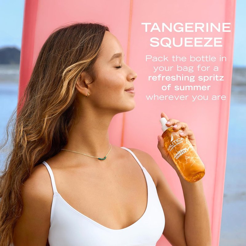 Nautica Tangerine Squeeze, a Citrus Gourmand Hair & Body Mist for Women, Notes of Tangerine, Jasmine, and Sandalwood, Long Lasting, 8.0 fl oz