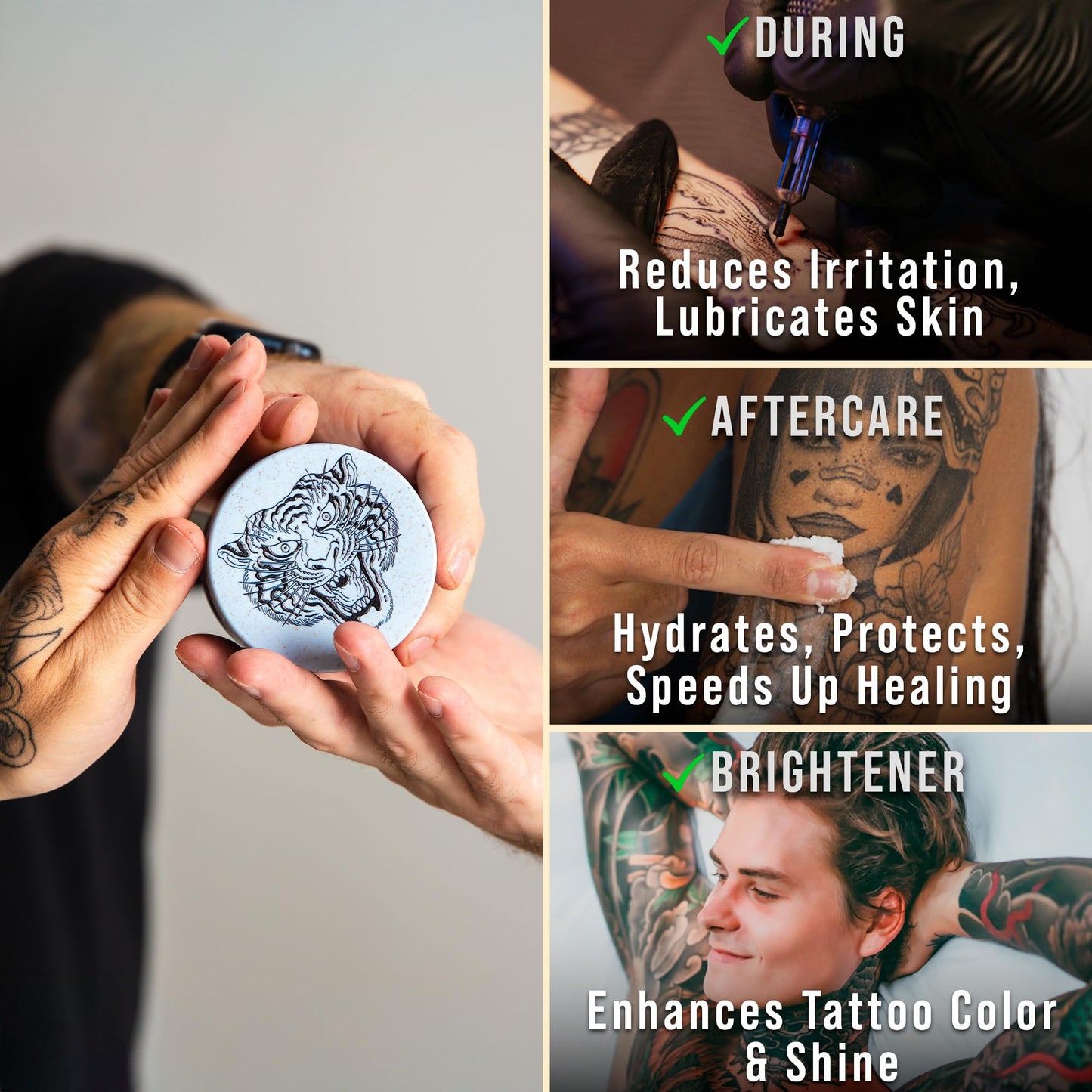 VITIUM Tattoo Butter Aftercare Balm 5oz, Vegan, Brightens & Heals New & Old Tattoos, Signature Tropical Italian Scent, Shea, Mango, Calendula, Glide for Tattoo Artists, Made in Italy, No Petroleum