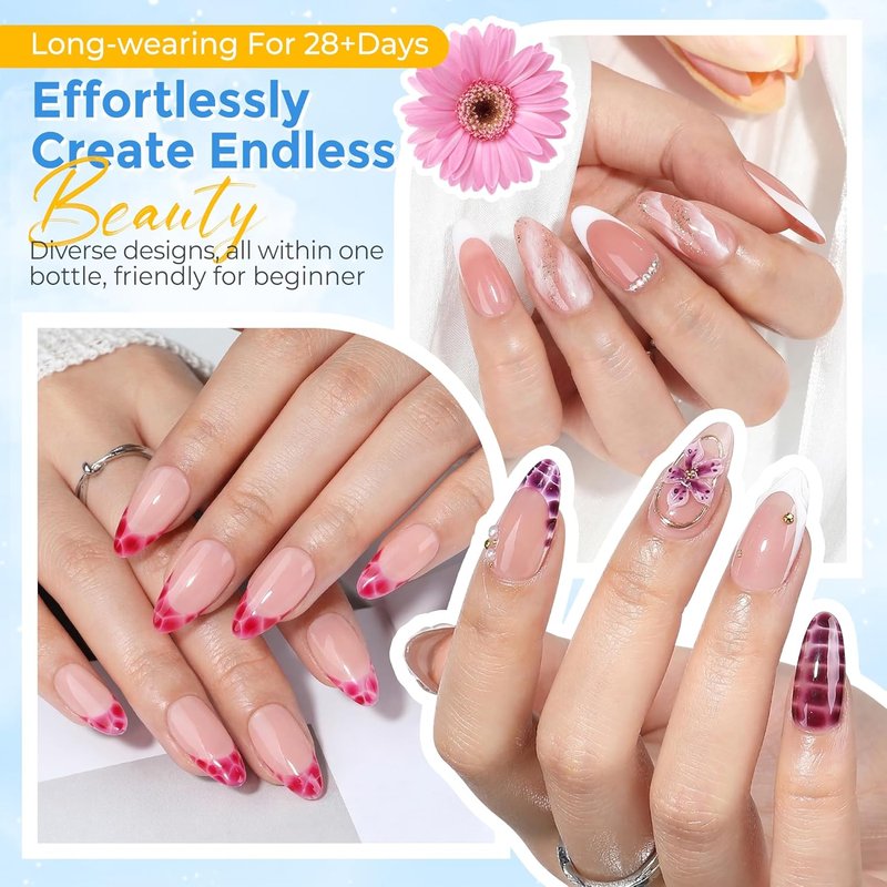 Blooming Gel Nail Polish - Clear 15ml | UV LED Nail Art for Spring Floral Designs & Marble Effects