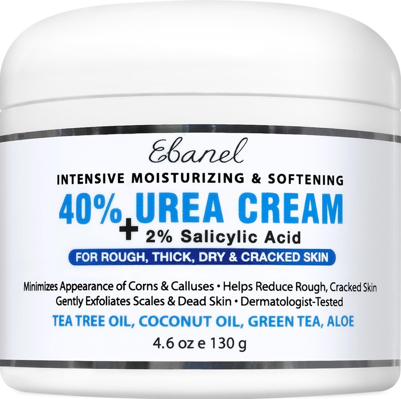 Ebanel Urea Cream 40% plus Salicylic Acid 2%, Foot Cream for Dry Cracked Heels Feet Knees Elbows Hands, Foot Dead Skin Cuticle Callus Remover Toenail Softener, Keratolytic Skin Barrier Repair Cream