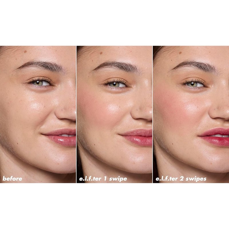 e.l.f. Sheer For It Blush Tint - Multi-Use Vegan Lip & Cheek Makeup | Long-Lasting Natural Flush in Left On Red