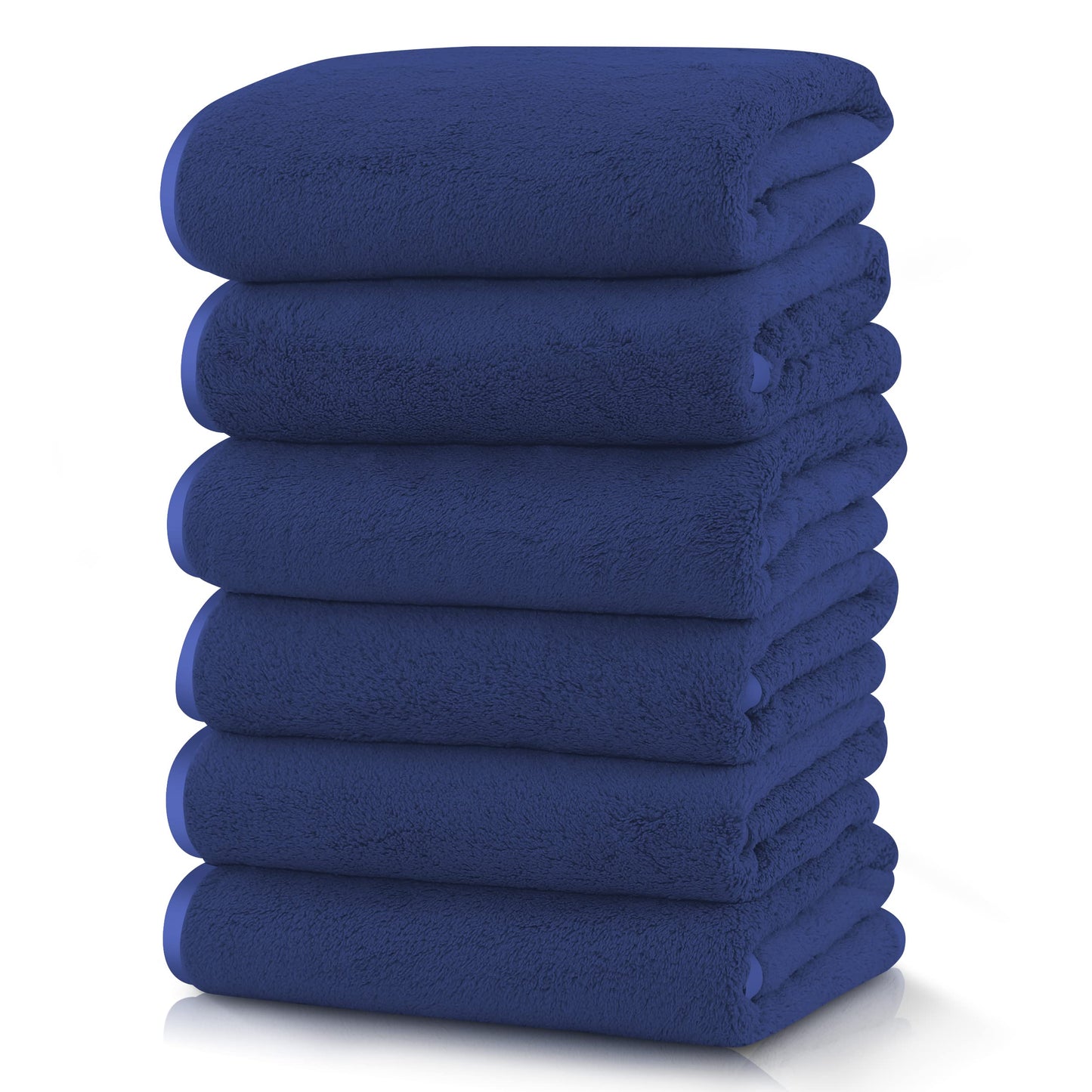 TENSTARS Silk Hemming Bath Towels for Bathroom Clearance - 27 x 55 inches - Light Thin Quick Drying - Soft Microfiber Absorbent Towel for Bath Fitness, Sports, Yoga, Travel, Gym - 2 Pack, Navy Blue