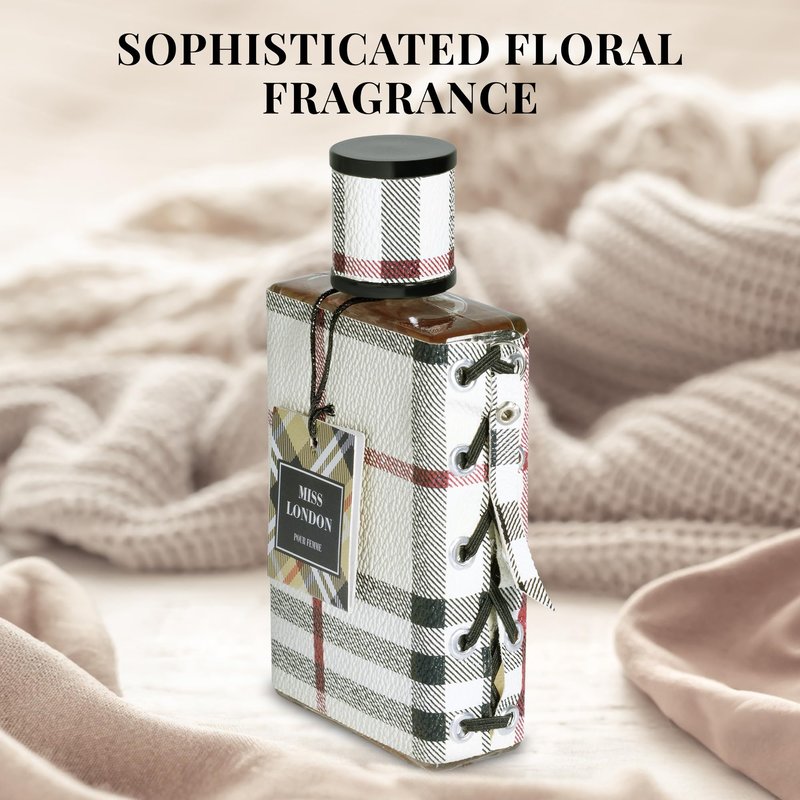 Miss London for Women Eau De Parfum - Honeysuckle, Rose, Jasmine, Peony - Elegant Blends with Floral, Citrus & Woody Note - Fresh & Feminine Scent - 100ml Bottle for Daily Wear & Special Occasions