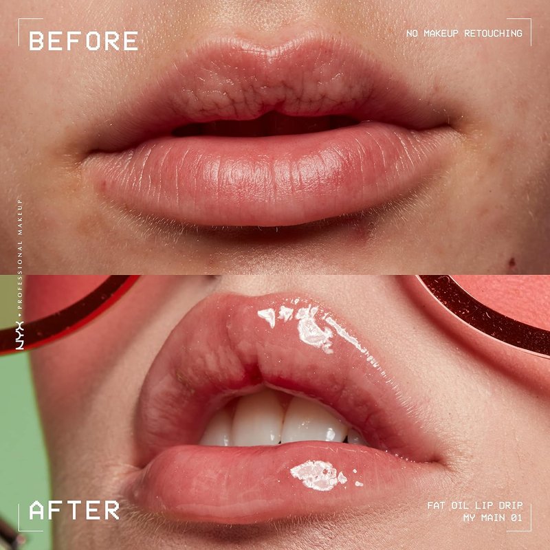NYX PROFESSIONAL MAKEUP Fat Oil Lip Drip - Moisturizing Vegan Lip Gloss with 12 HR Hydration | My Main (Clear)