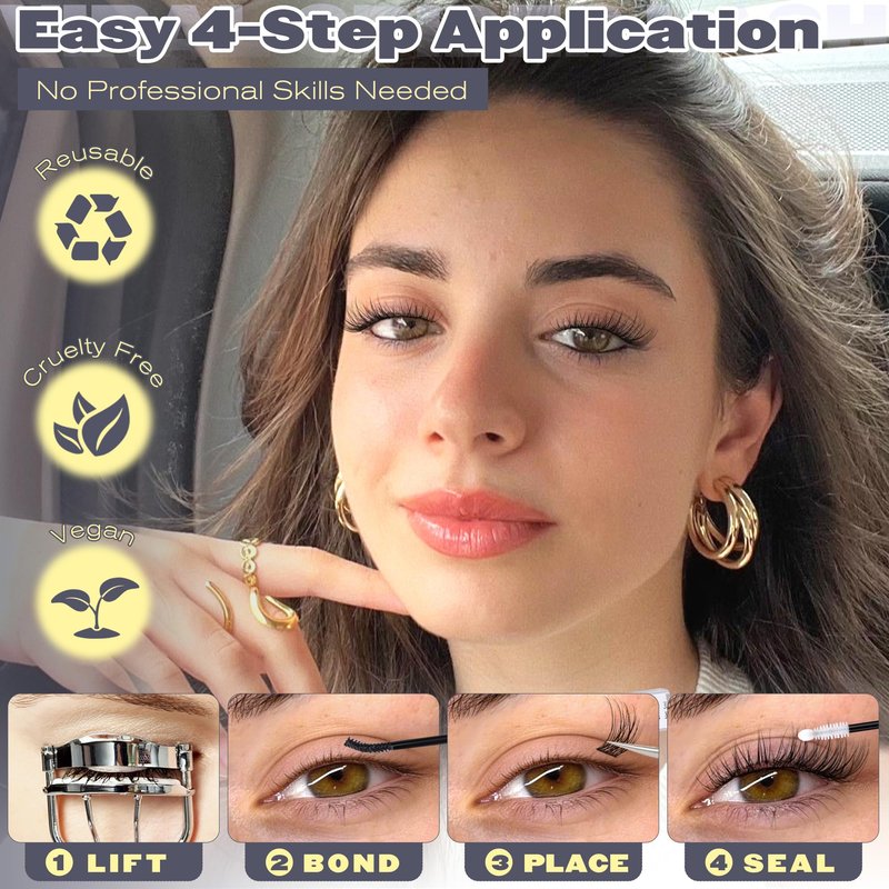 ALICE Short Lash Clusters Kit Natural Wispy Eyelash Clusters Kit 8-12mm Thin Band Cluster Eyelash Extension Kit for No Makeup Makeup Cleangirl Aesthetic
