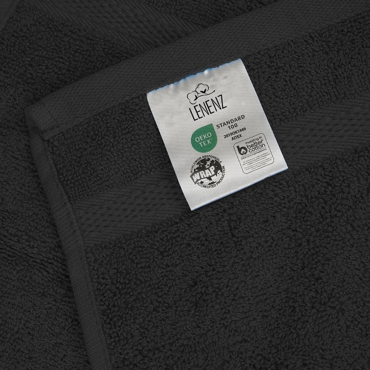 Soft Wash Cloths - Plush, Absorbent Cotton Face & Body Washcloths - 12 Pack, Quick-Dry 13x13'' (Dark Grey)