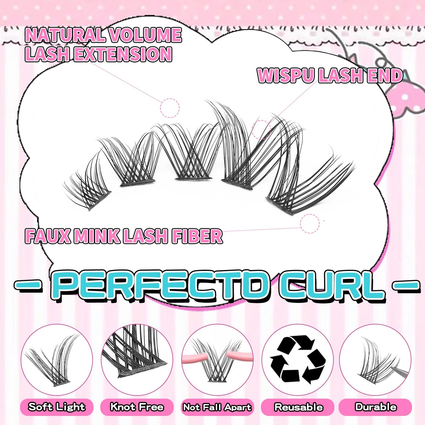 UIYPL Lash Clusters Kit-Cluster Eyelash Extensions. Eyelash Extension Kit. Volume Lash Clusters. Pro Lash. False Eyelashes & Adhesivesc. (ZH13 180pcs)