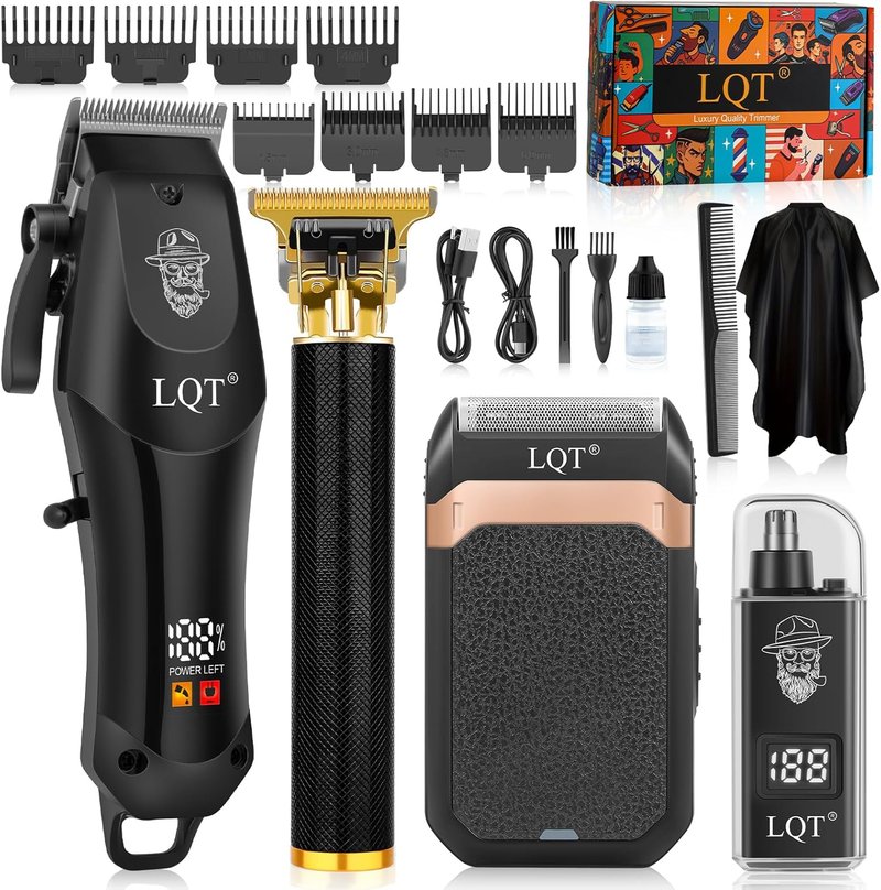 Skiennix Hair Clippers for Men - 4-Piece Cordless Grooming Kit with LED Display & Accessories
