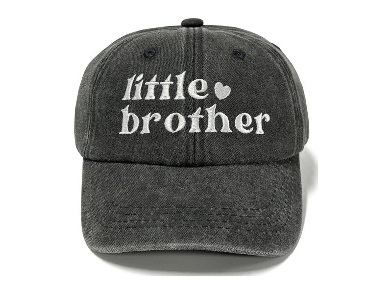Horpe Little Brother Hat for Boys, Lil Bro Gifts for Kid Child, Pride Baseball Cap for Sibling, Embroidered Adjustable Cotton Black Hat
